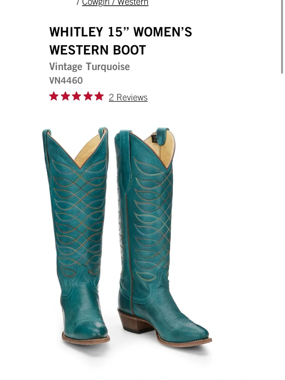 Justin Whitley Cowboy Boots Women's